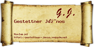 Gestettner János névjegykártya